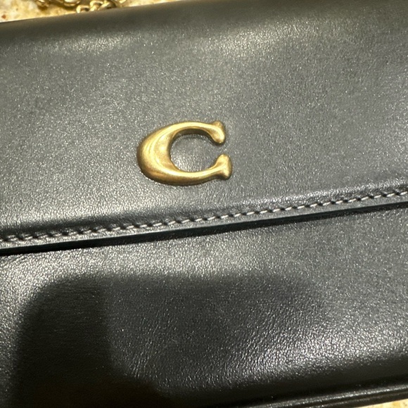 Coach Black Crossbody Bag with Gold Accent NWT - Picture 9 of 11